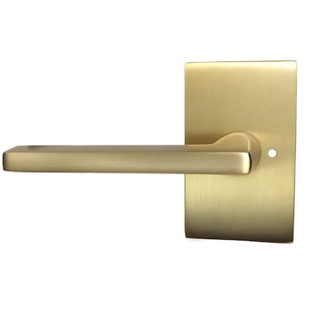 Emtek Helios Lever Left Hand 2-3/8 in Backset Privacy w/Modern Rectangular Rose for 1-1/4 in to 2 in Door 5212HLOUS4LH